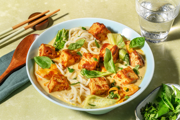 Soupe au tofu mariné & nouilles à la thaï