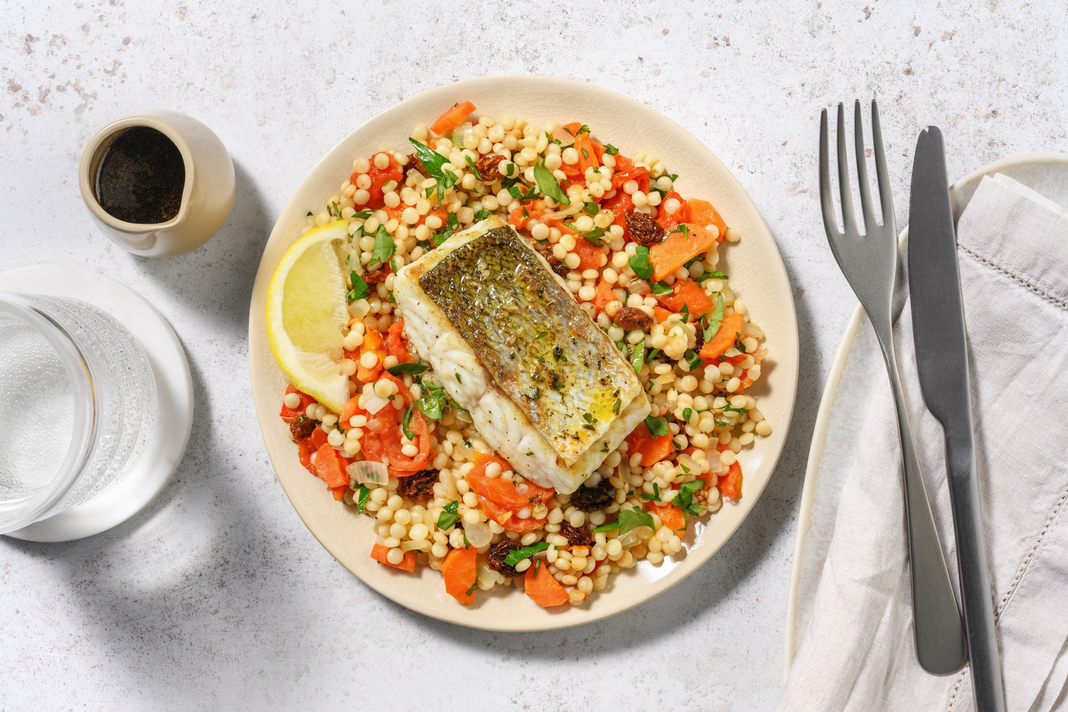 Filet de barramundi & sauce aux herbes