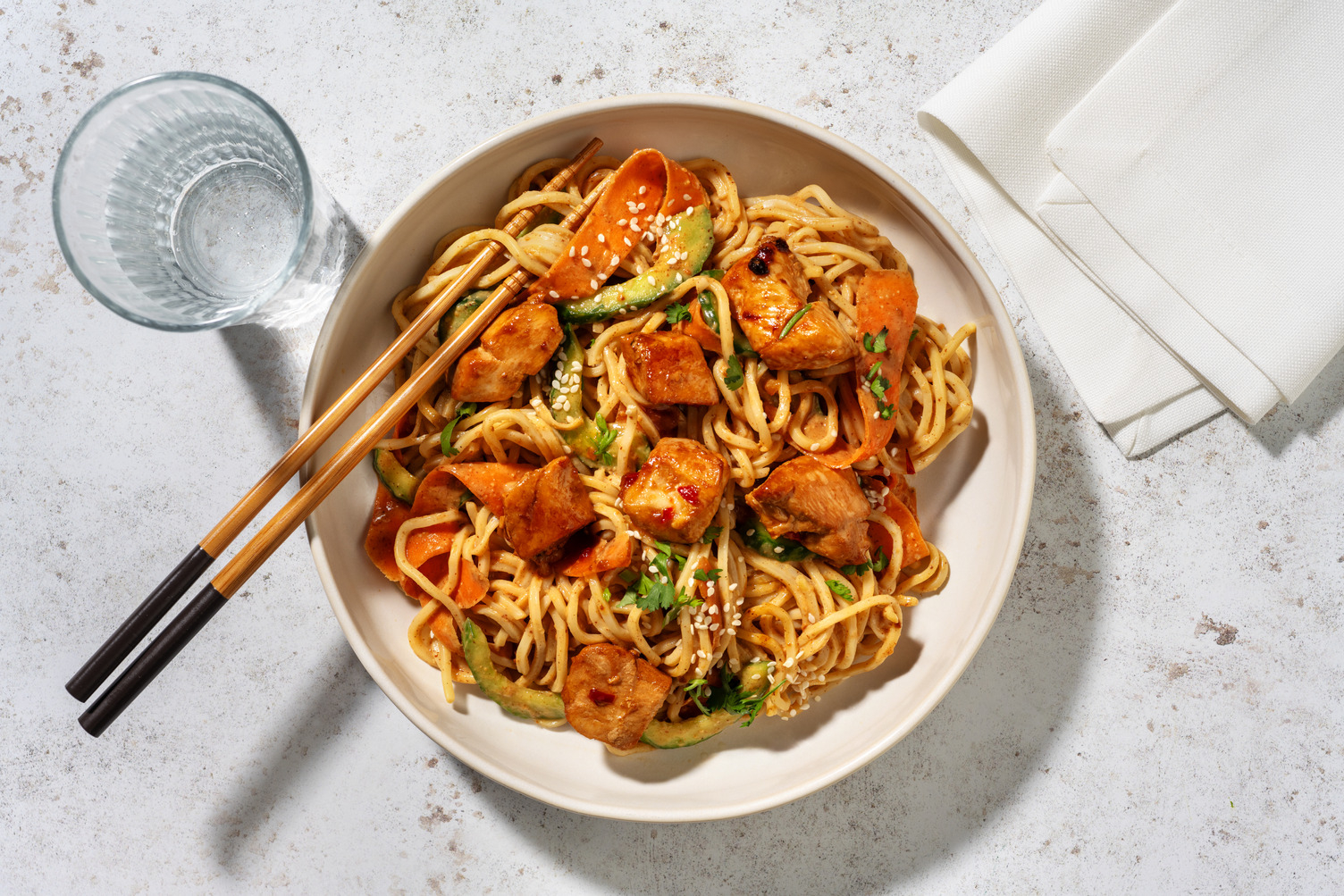 La Fraîche : poulet, nouilles & sauce satay