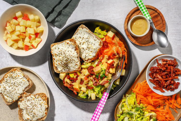 La Gourmande : chèvre chaud, pomme & lardons