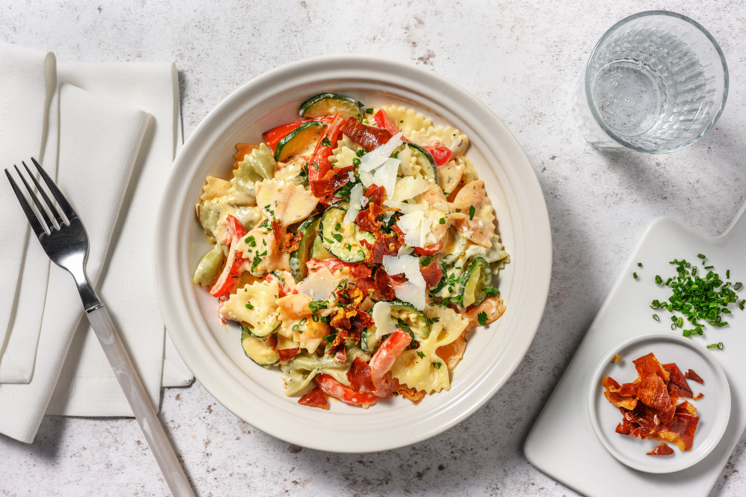 Pasta Salad : fusilli complets & prosciutto