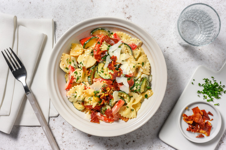 Pasta Salad aux légumes & pépites de jambon sec