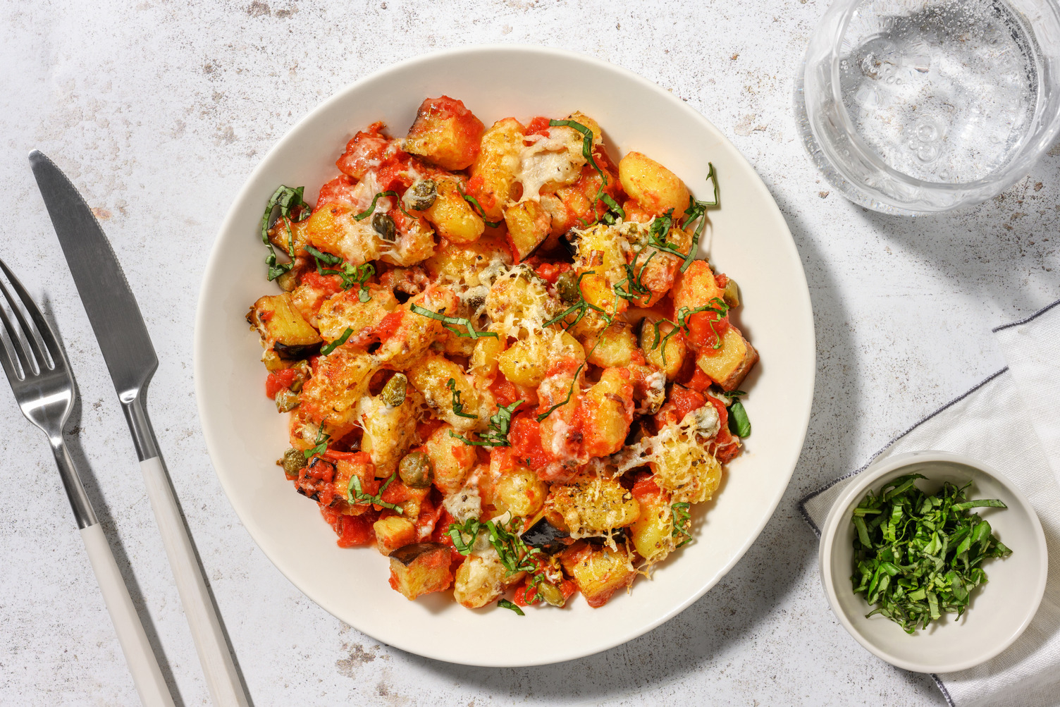 Gnocchi façon caponata & pecorino