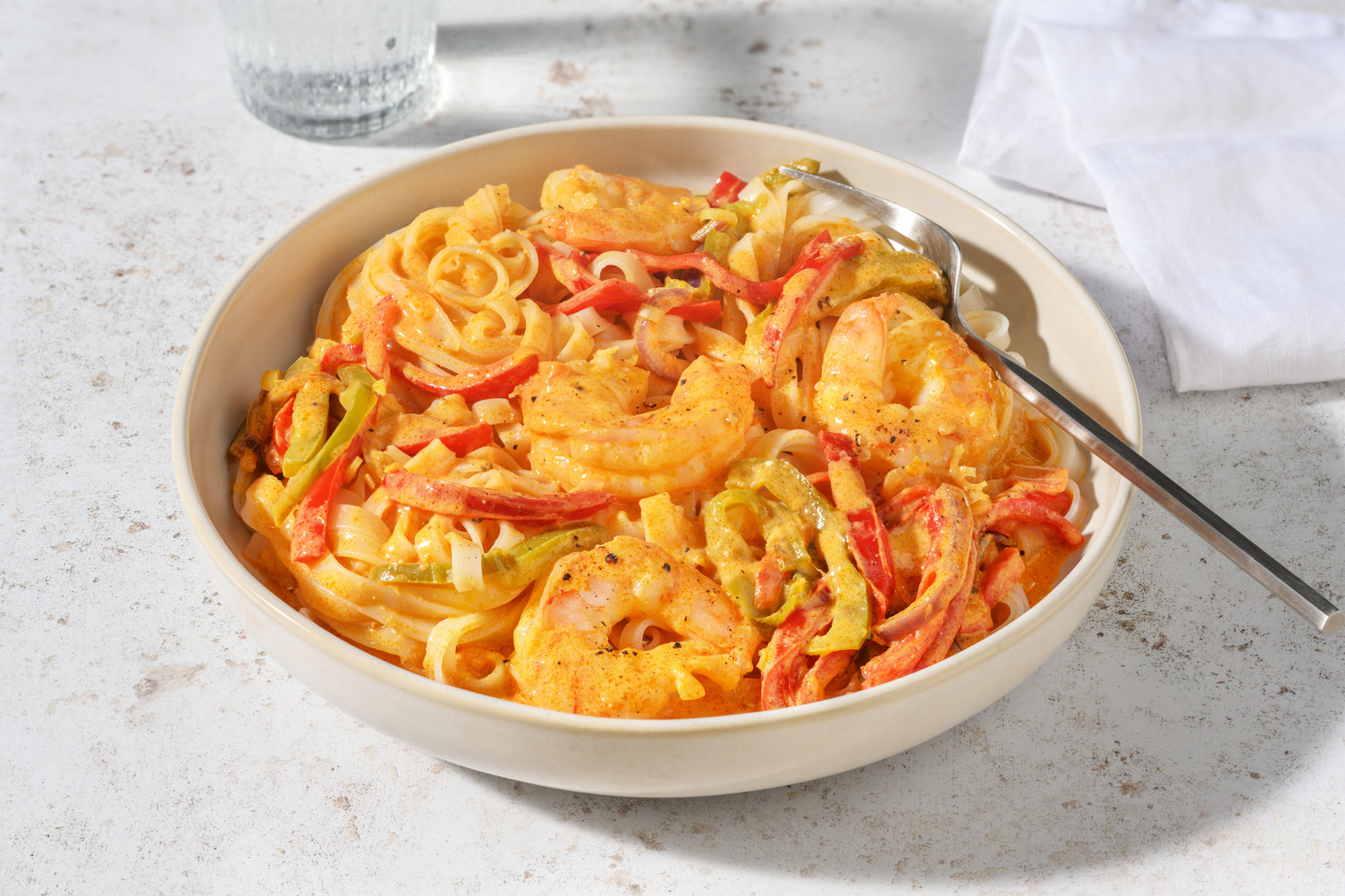 Crevettes en sauce coco-tomate à la thaï