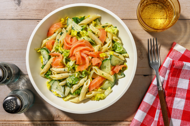 Salade de pâtes & saumon fumé façon bistrot