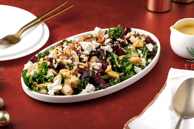 Grønnkålsalat med ovnsbakte rotfrukter