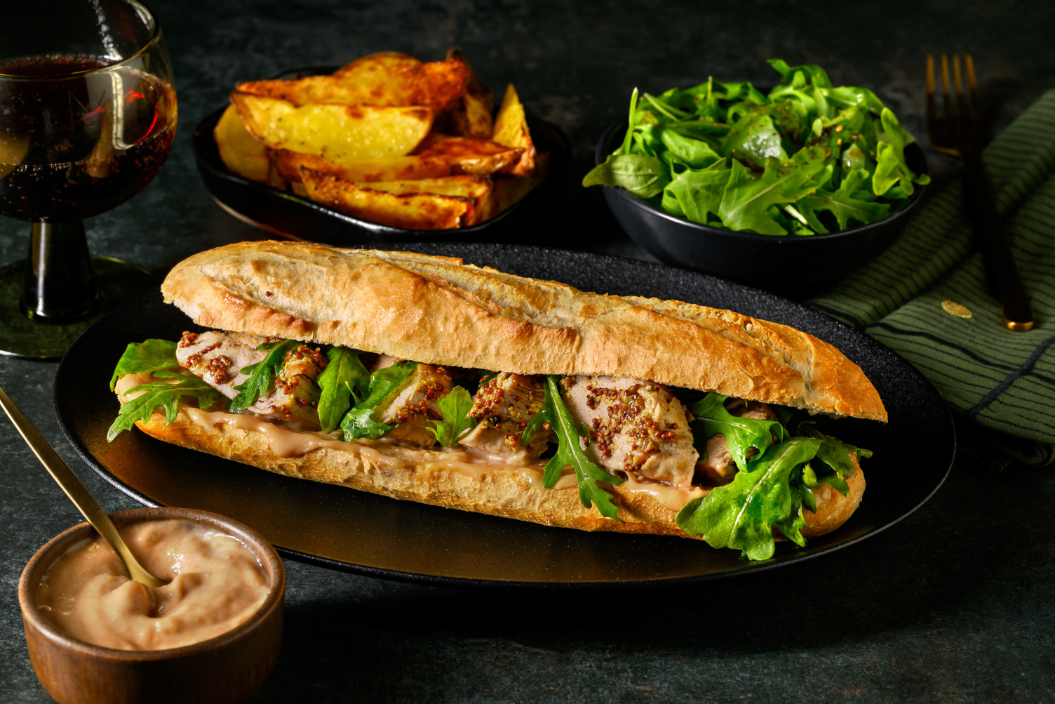 Bocadillo de solomillo de cerdo con alioli de membrillo