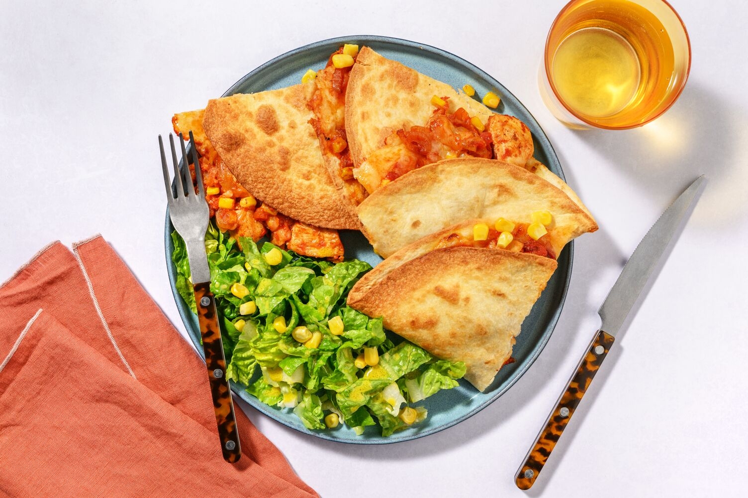 Cheesy quesadillas poulet Label Rouge & maïs