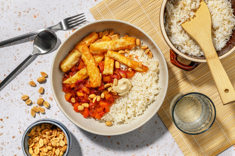 Batônnets de lieu poêlés & sauce mayo-soja