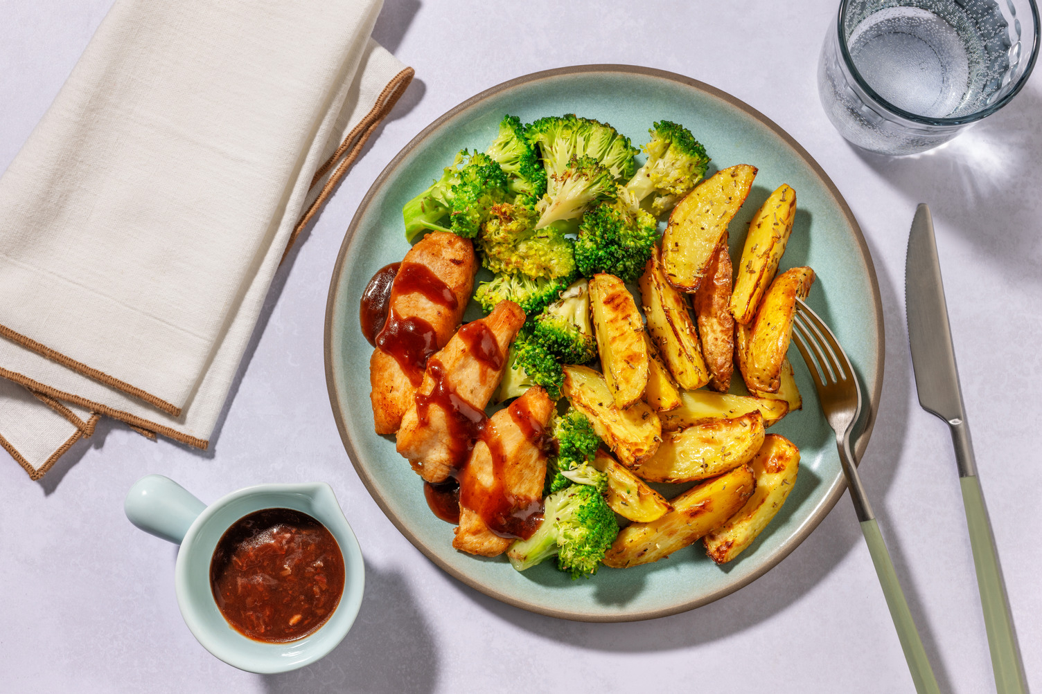 Porc doré & réduction fraise balsamique