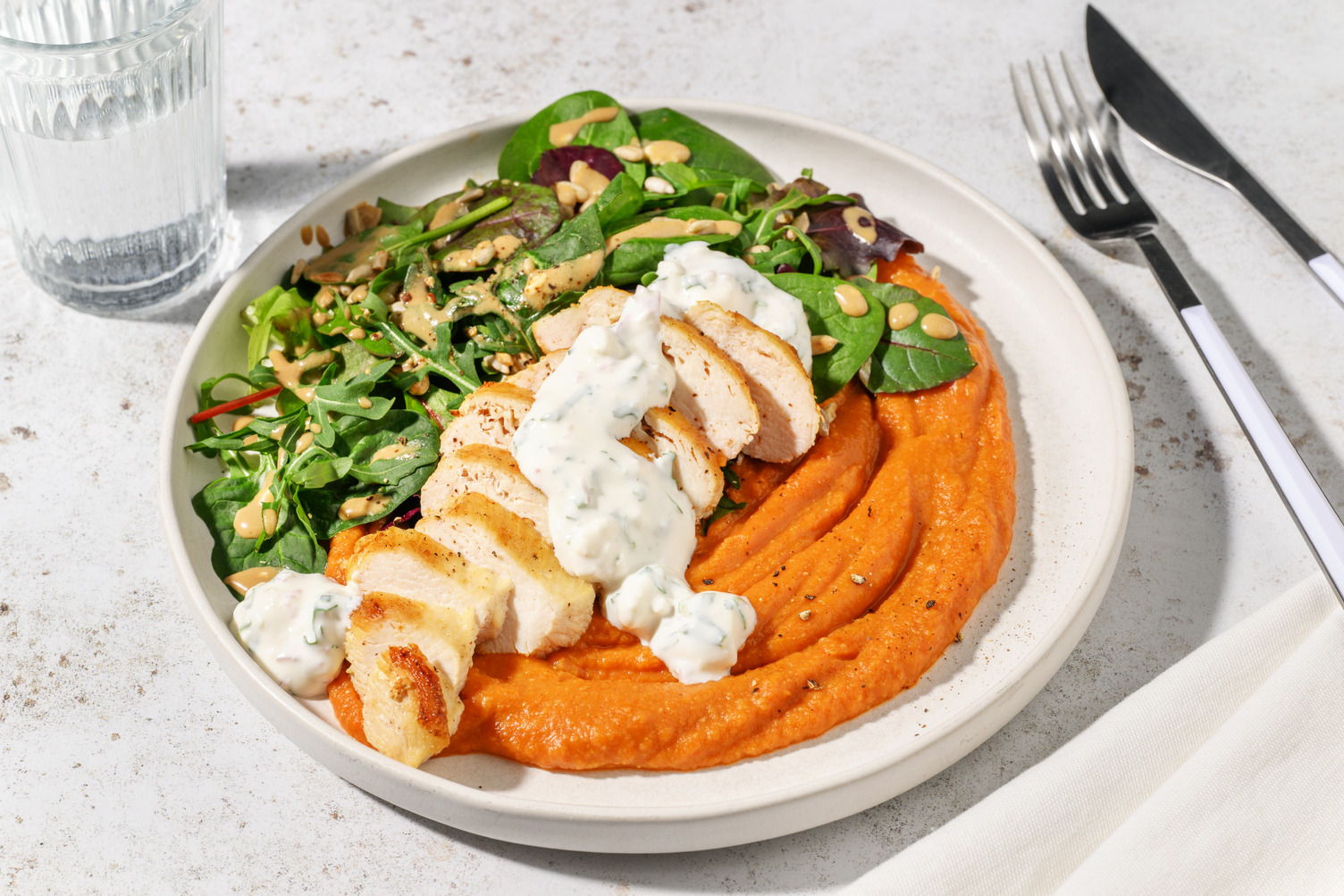 Poulet Label Rouge grillé & purée de lentilles