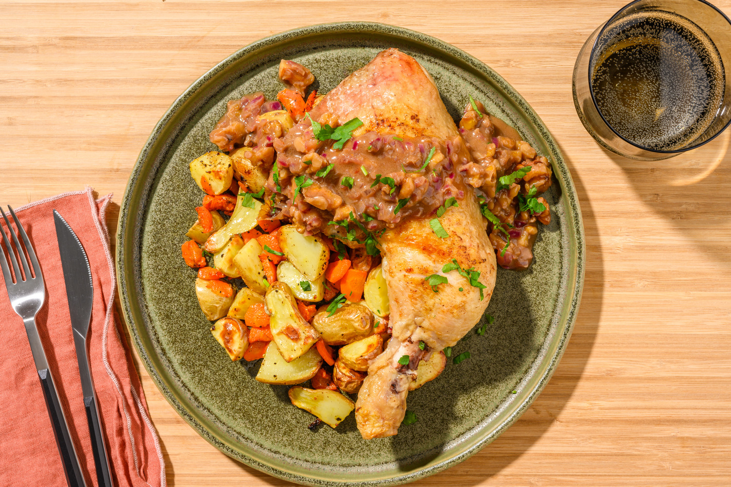 Cuisse de poulet Label Rouge & sauce figue-noix