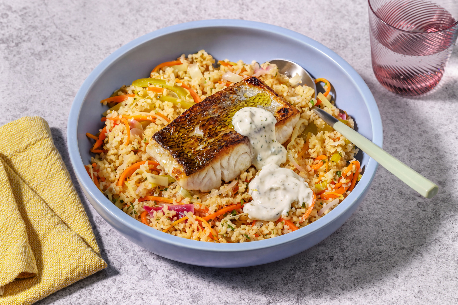 Barramundi en croûte persillée & boulgour