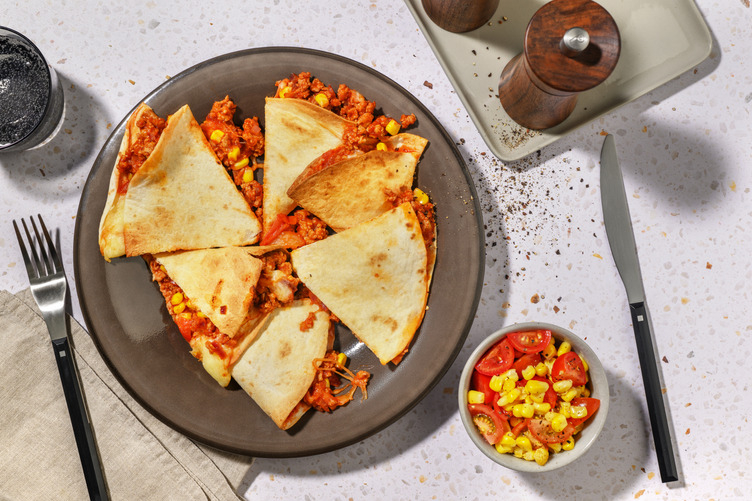 Quesadillas au bœuf & cheddar râpé