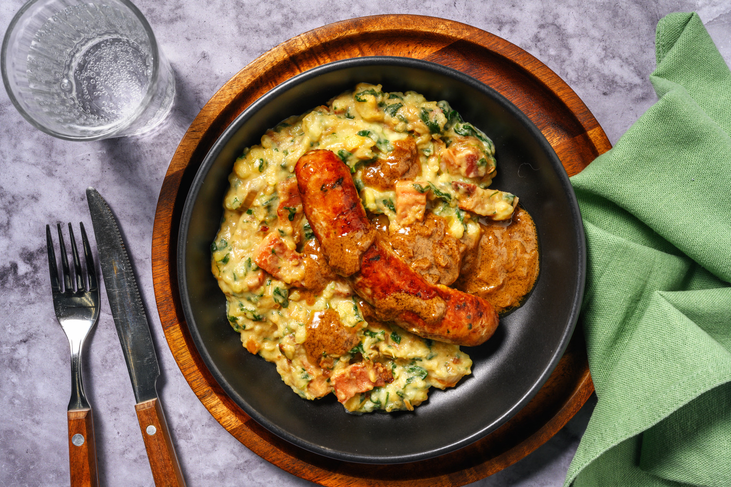 Cuisse de poulet & Colcannon