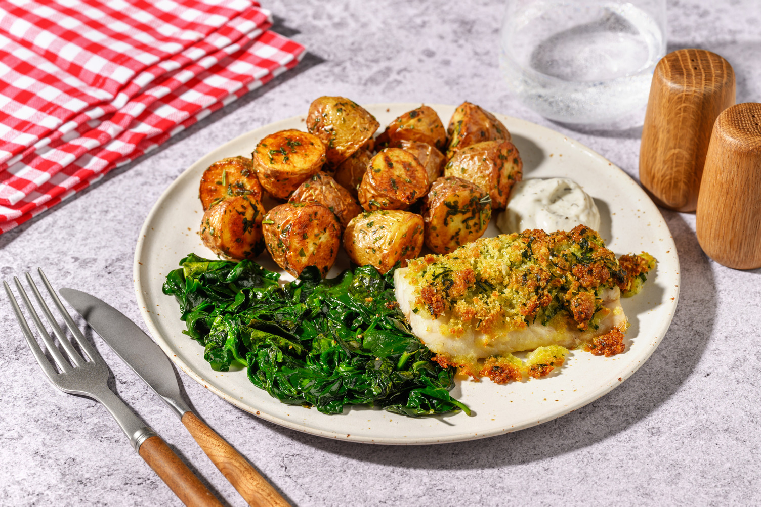 Lieu en croûte d’ail des ours façon bistro