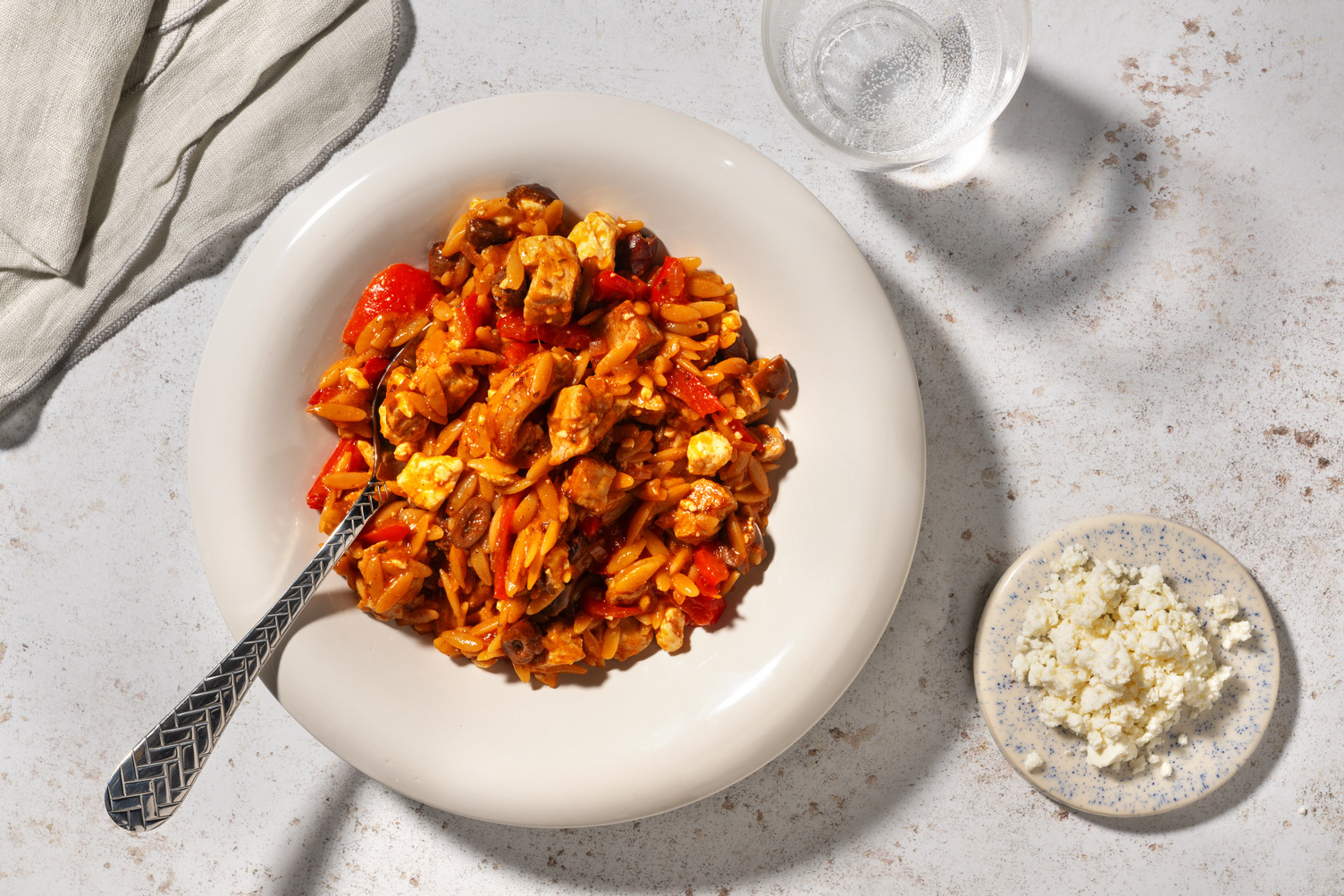 One pot ensoleillé : orzo, dinde & poivron doré