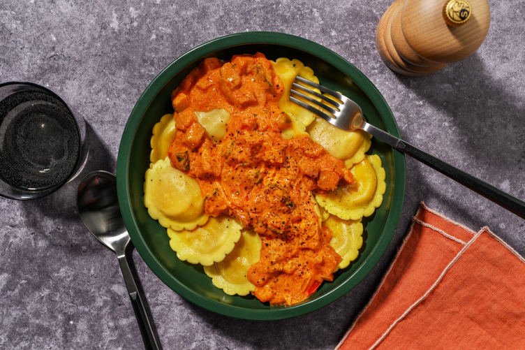 Ravioli du soleil : chorizo & poivrons