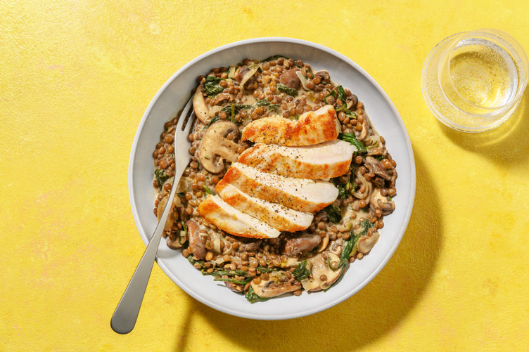 Poulet Label Rouge, champis & lentilles flash