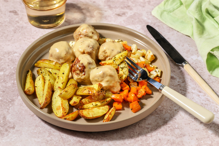 Boulettes de porc & sauce crème-moutarde