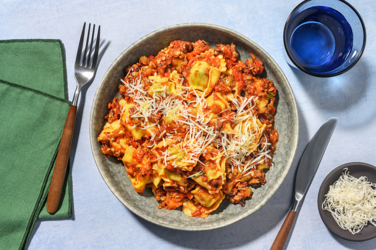 Tortelloni & bolognaise végétarienne