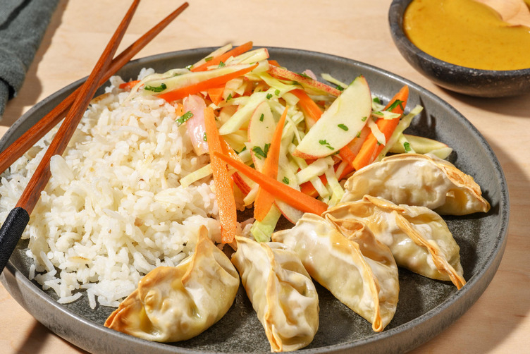 Stekt gyoza med katsusås