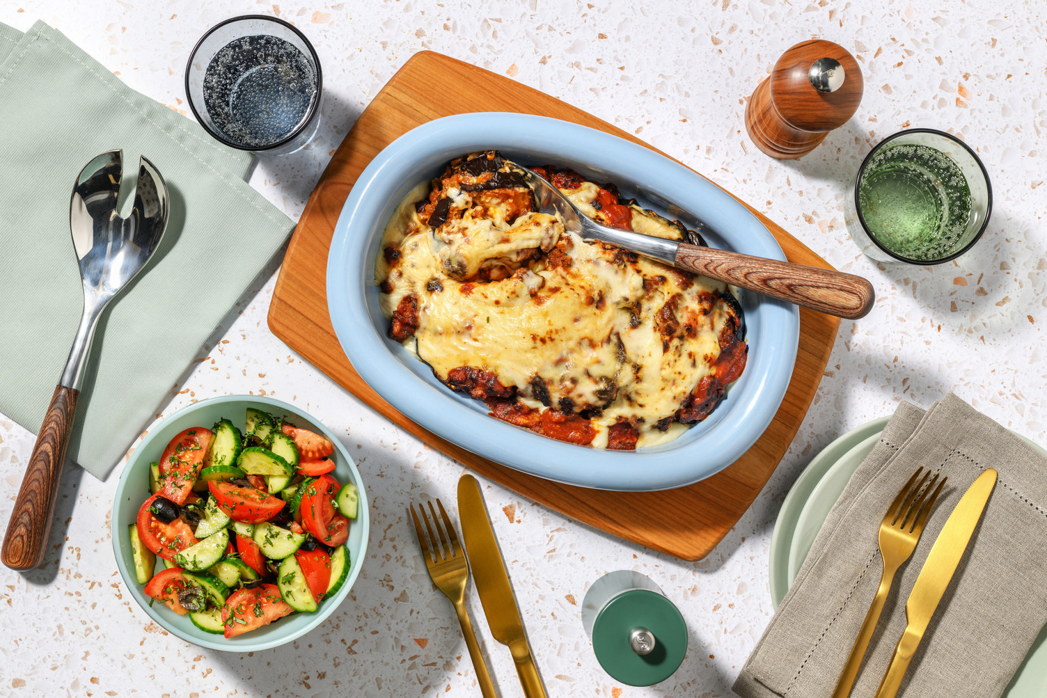 Moussaka griega de ternera y berenjena