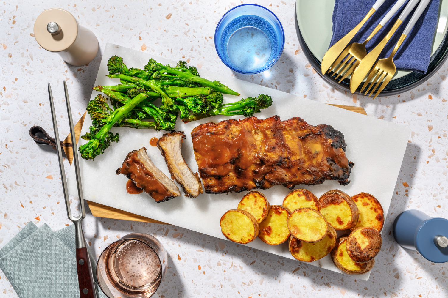 Costillar de cerdo con glaseado de kimchi