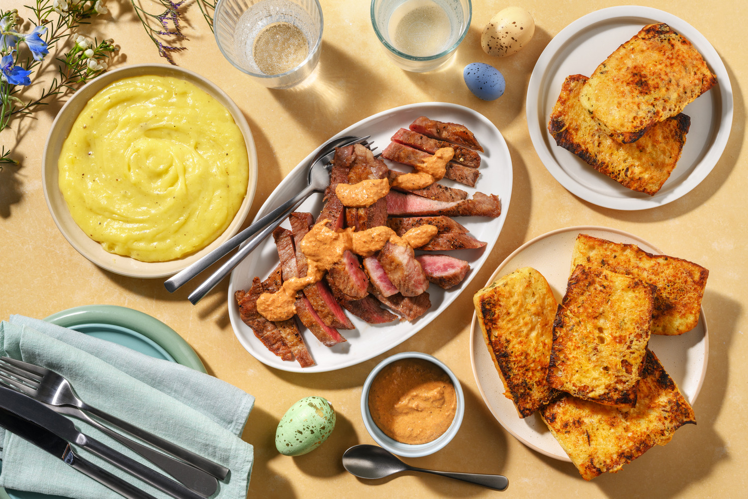 Secreto de cerdo con torrija salada al pecorino