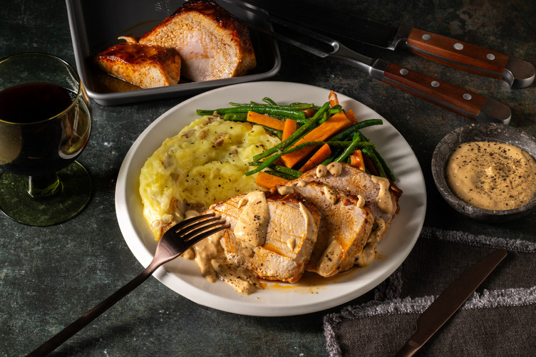 Pork Roasting Joint in Black Pepper Sauce