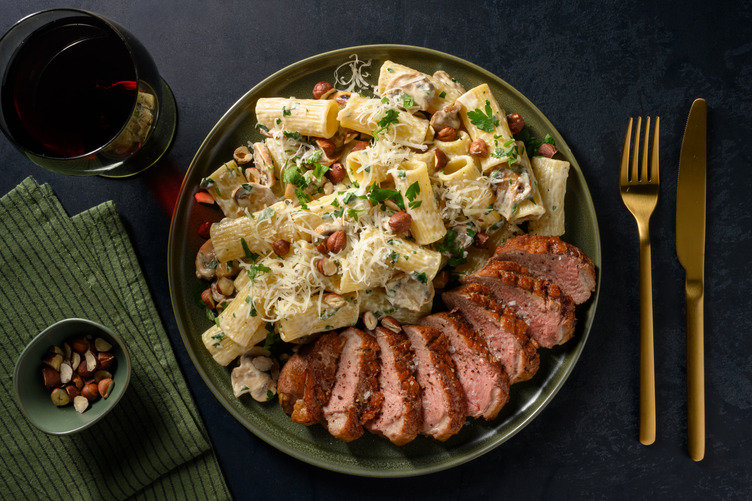 Seared Duck with Rigatoni