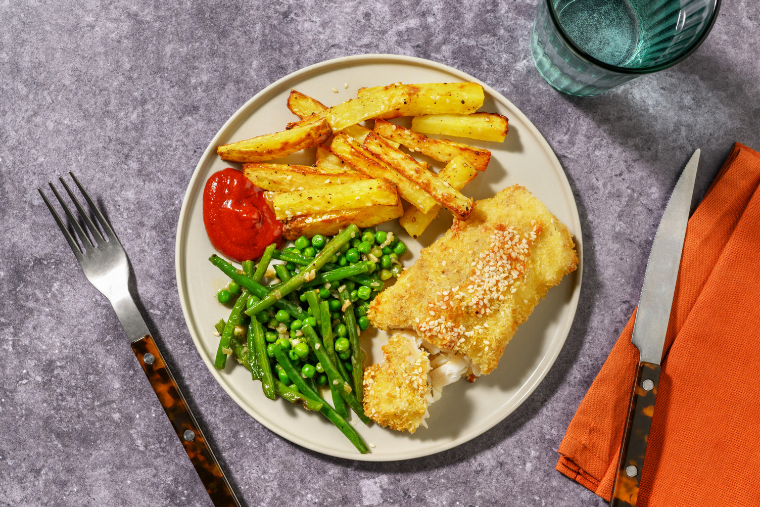 Crispy Haddock and Sesame Chips