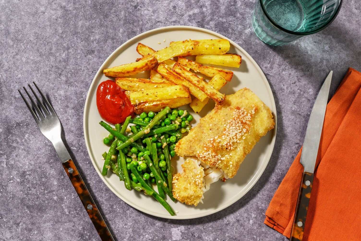 Crispy Haddock and Sesame Chips