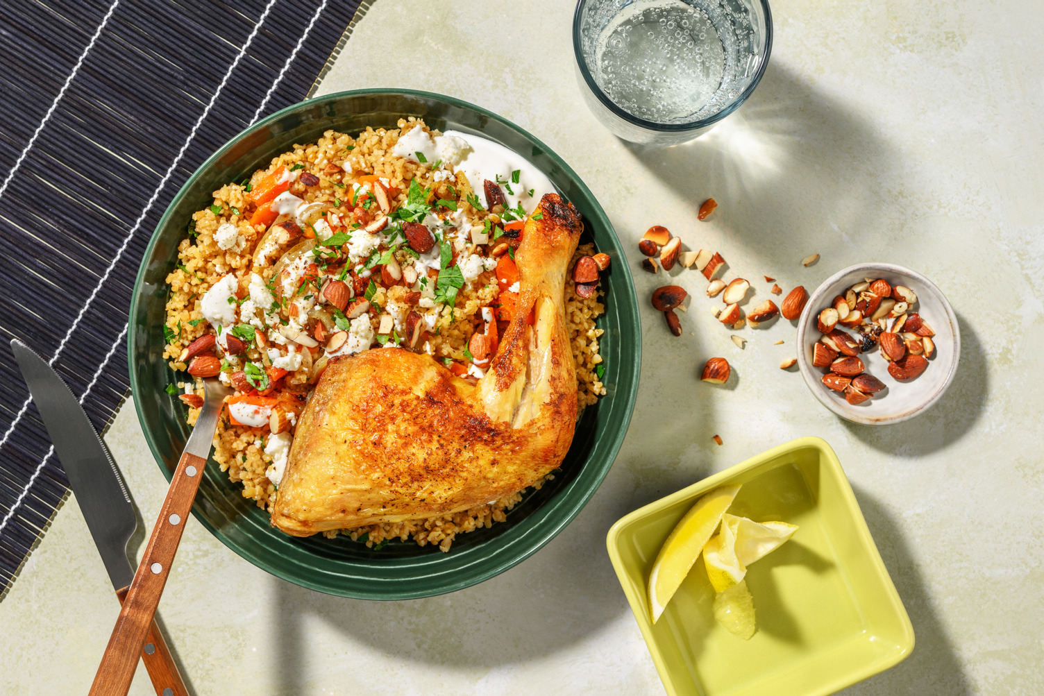 Poulet & boulgour pilaf à l'oriental