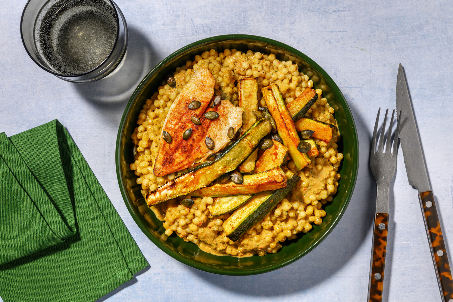 Lieu & courgette rôtie au paprika fumé