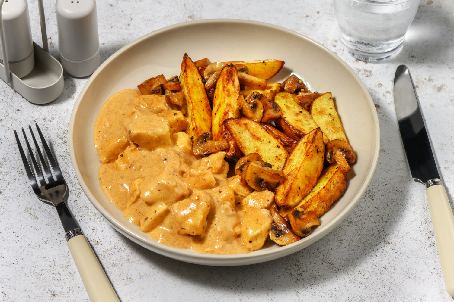 Dinde sauce piquante à l'avoine & potatoes
