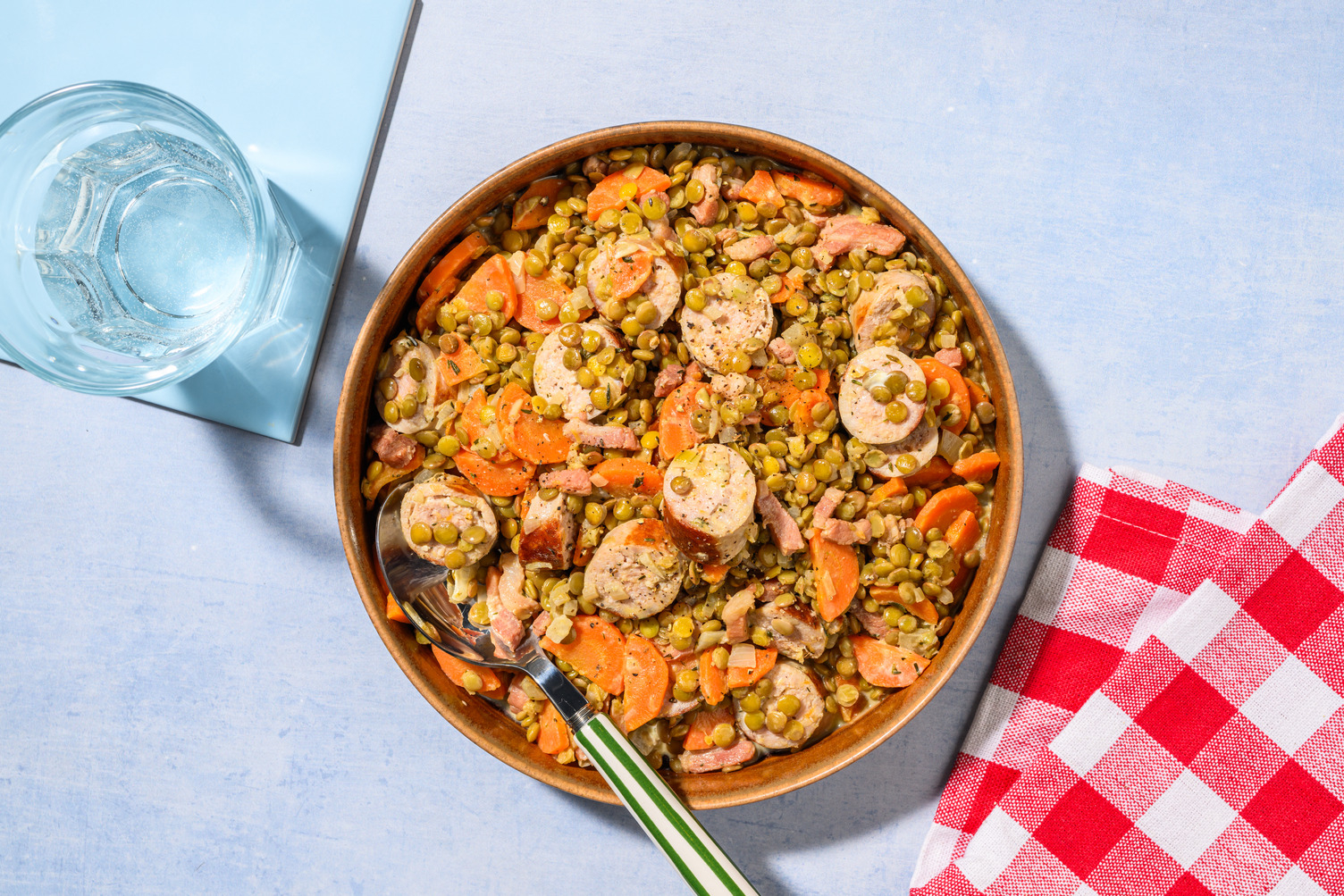 Saucisse-lentilles façon petit salé