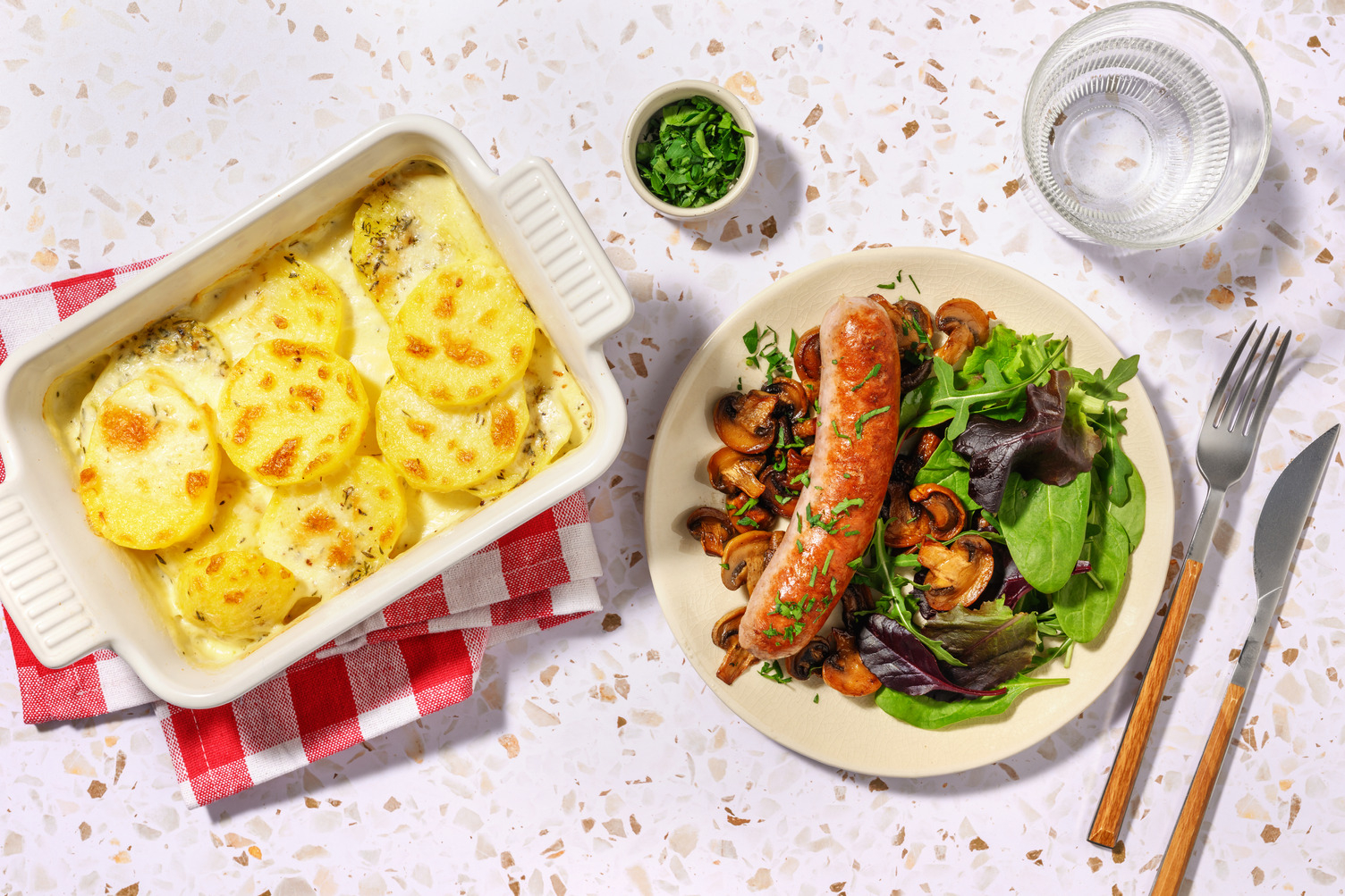 Gratin dauphinois & saucisse de Toulouse