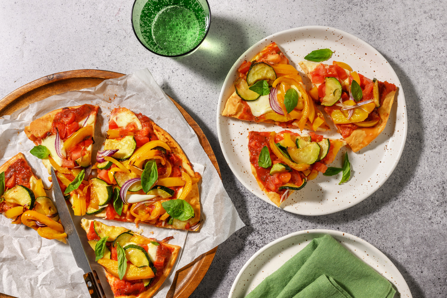 Tarte fine estivale à la mozzarella