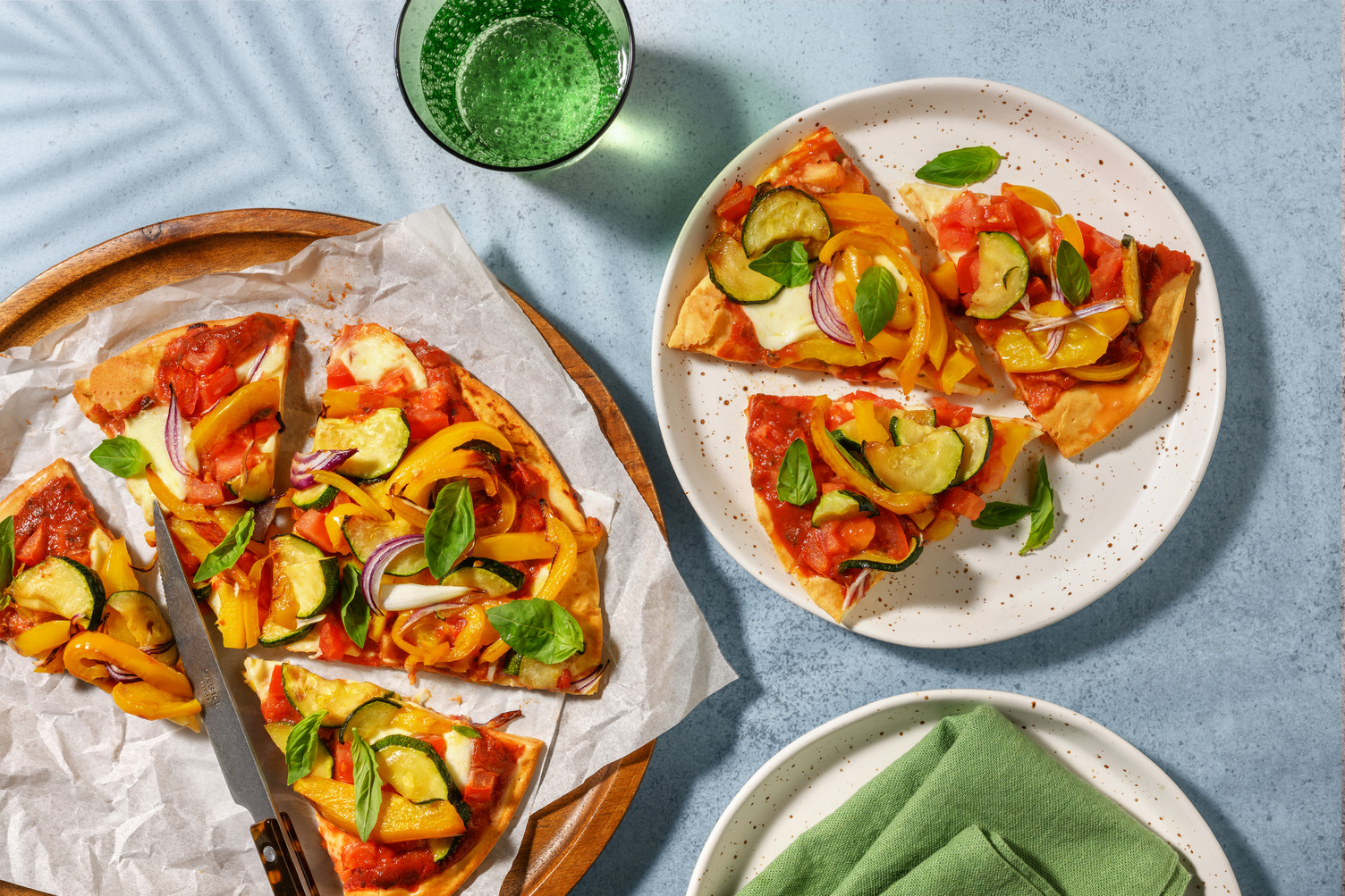 Tarte fine estivale à la mozzarella & courgette