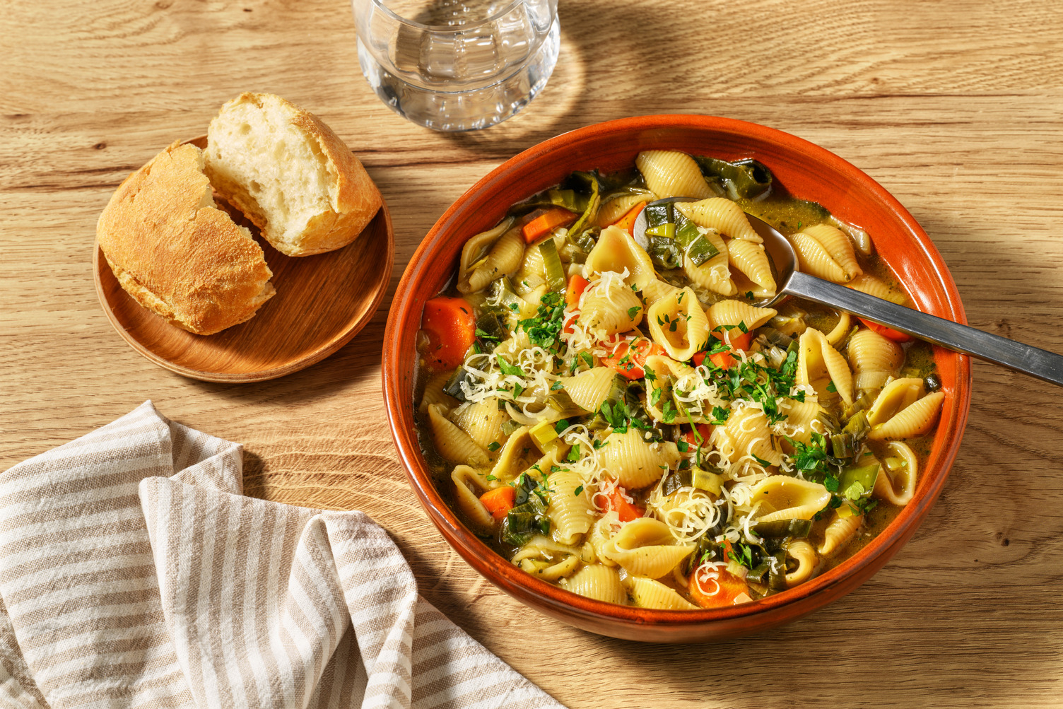 Conchiglie façon minestrone aux anchois