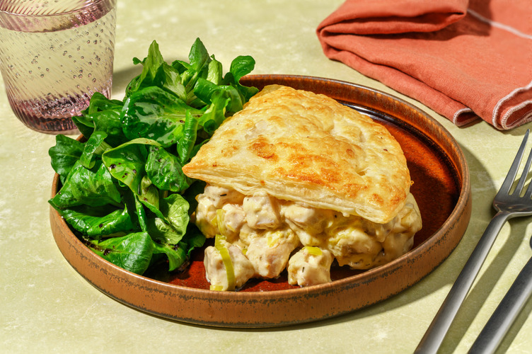Feuilleté au poulet, poireau & thym