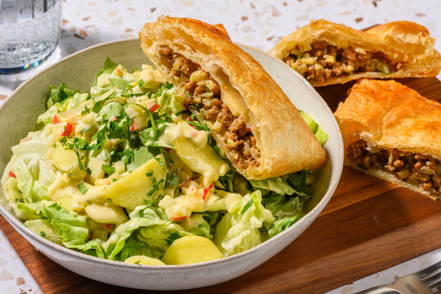 Veggie gehakt in bladerdeeg