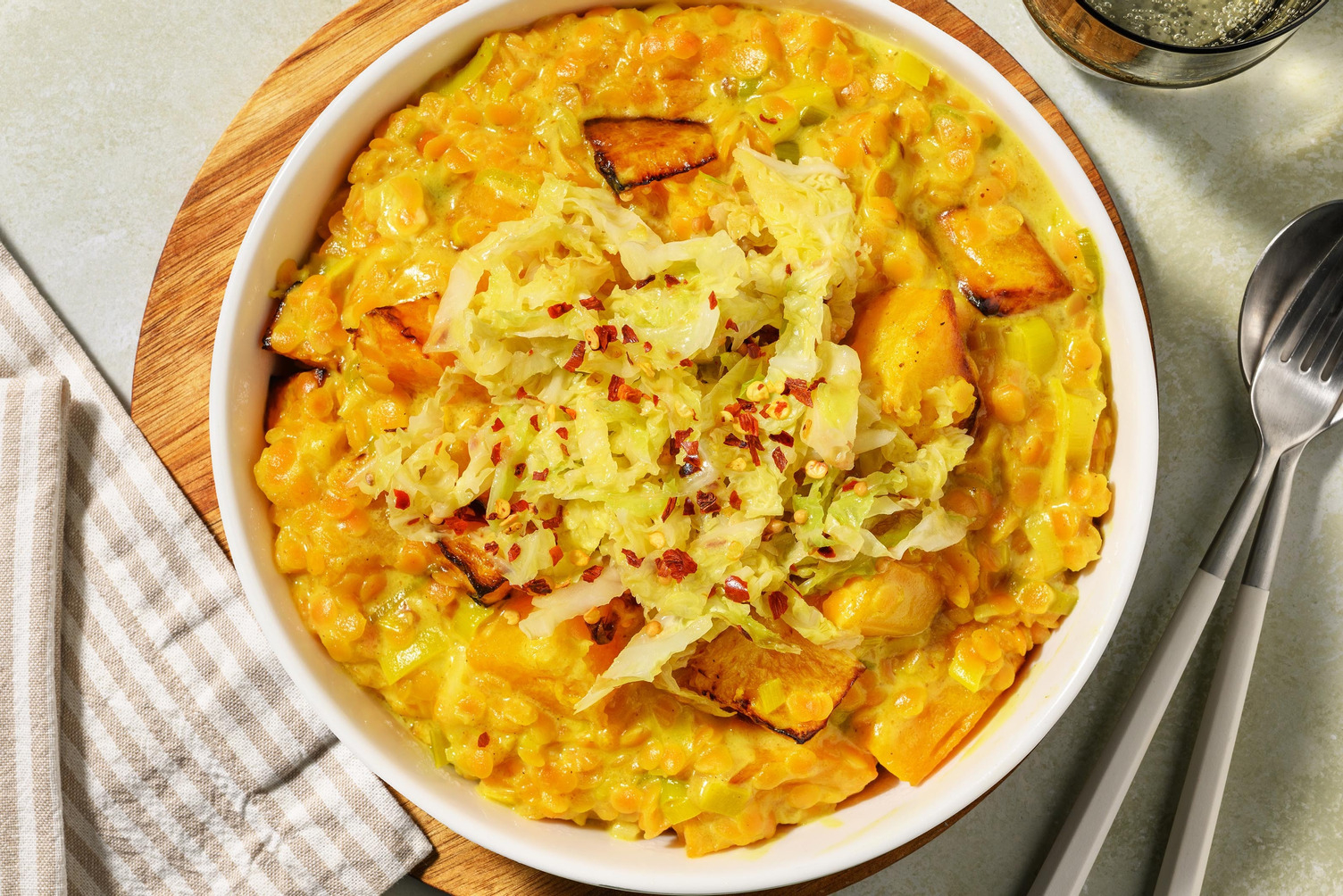 Creamy Korma Spiced Prawn and Butternut Dal 