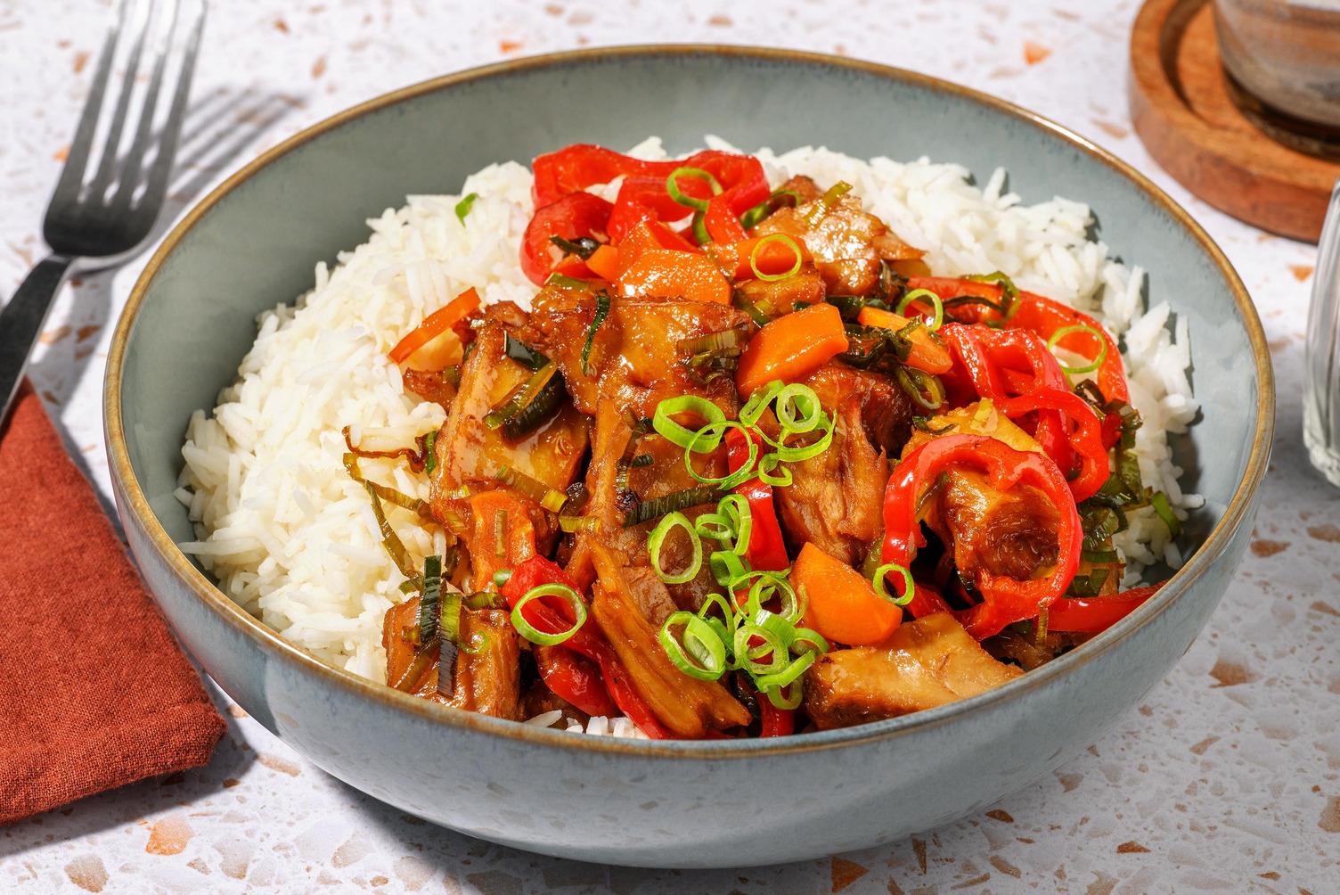 Teriyaki-Filetstücke mit Basmatireis