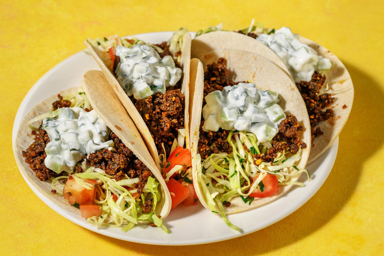 Tacos med indiska smaker på vegofärs