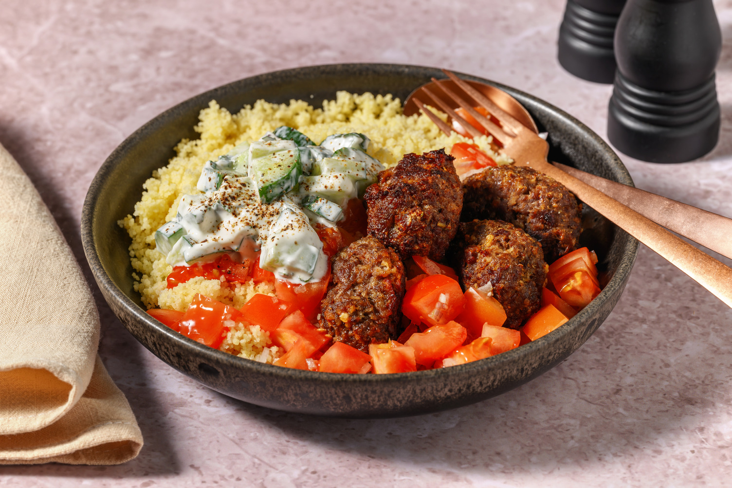 Spiced Pork Kofta Couscous Bowl