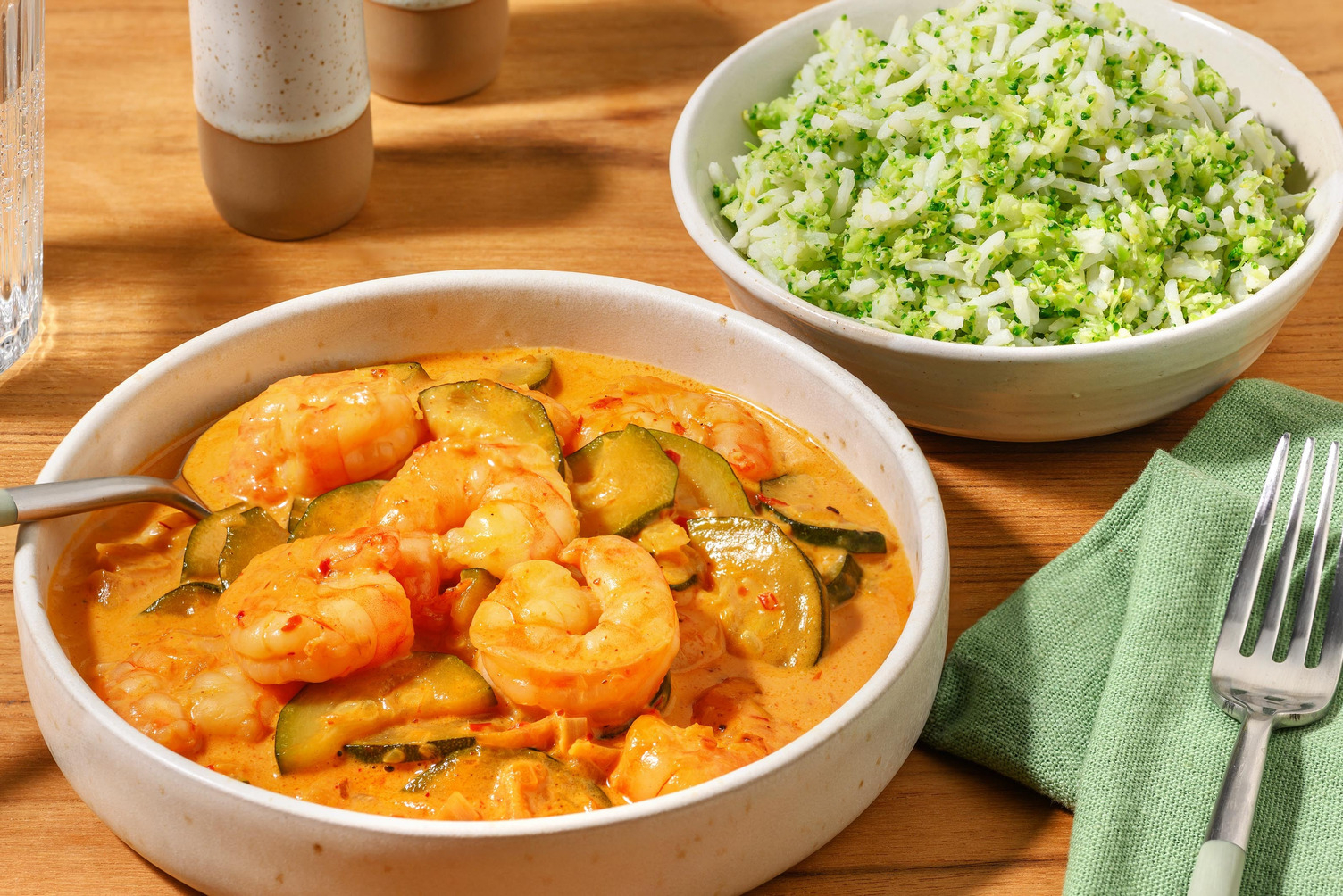 Garnalen in kruidige kokossaus