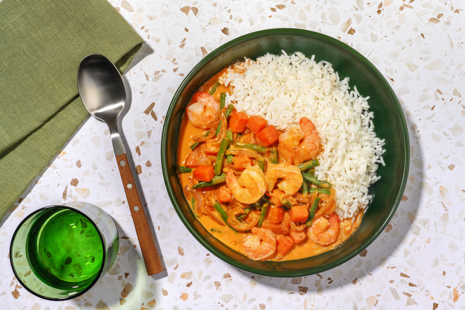 Malaysian Prawn Kapitan Style Curry and Jasmine Rice