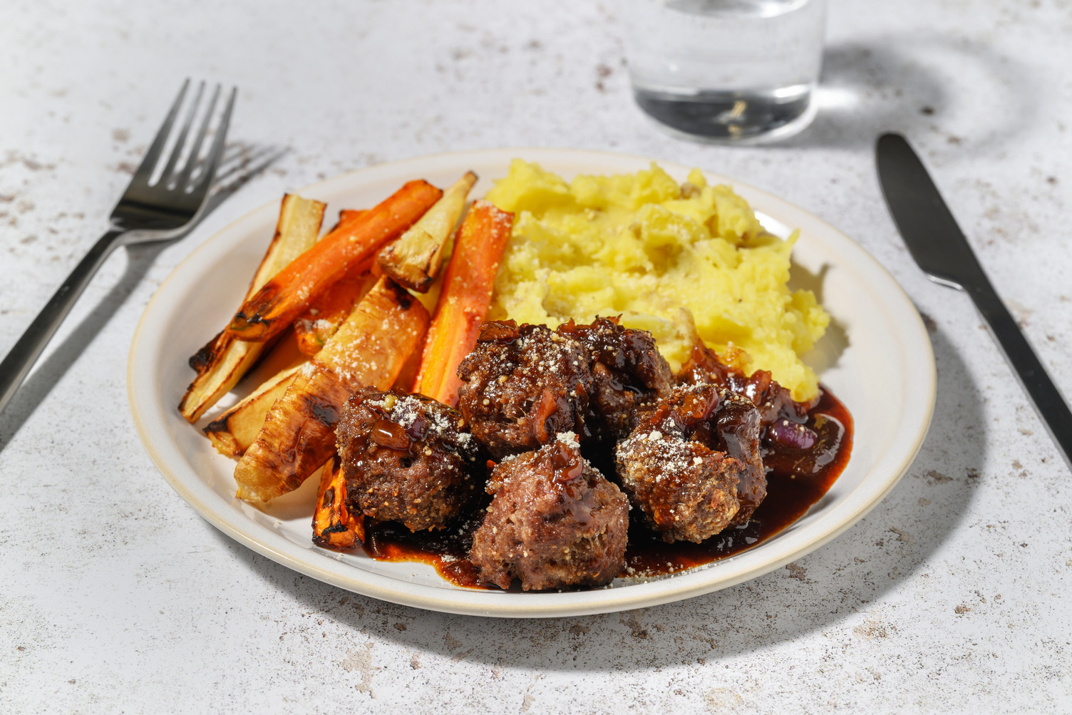 Baked Rosemary Lamb Meatballs and Mash
